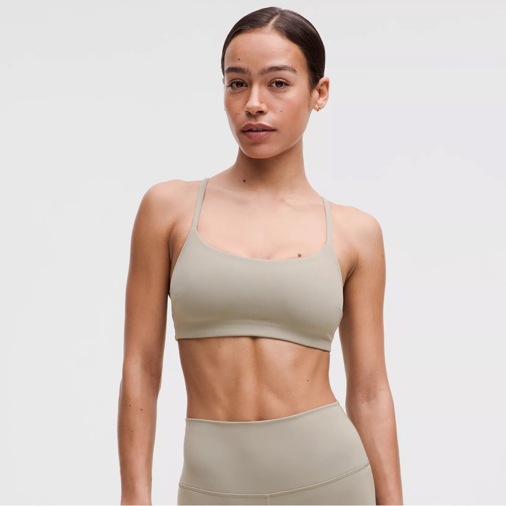 NWT Lululemon Wunder Train Strappy Racer Bra C/D, Riverstone, Size 4